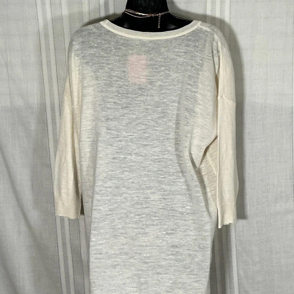 J. Crew Cream Lightweight Sweater Top Small Coastal Minimalist